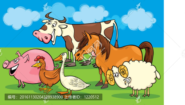 卡通農(nóng)場(chǎng)動(dòng)物群