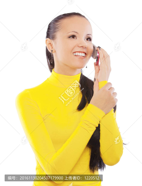 手機上的女人