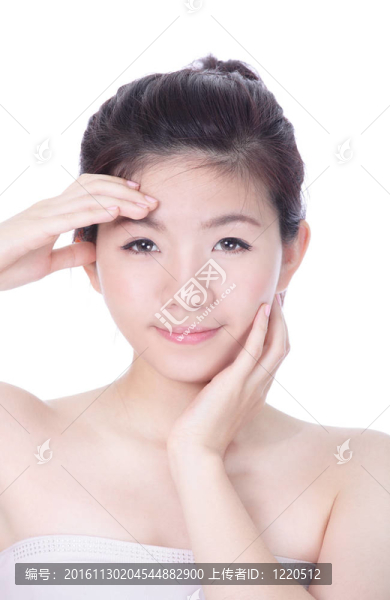 亞洲美女護(hù)膚女人微笑