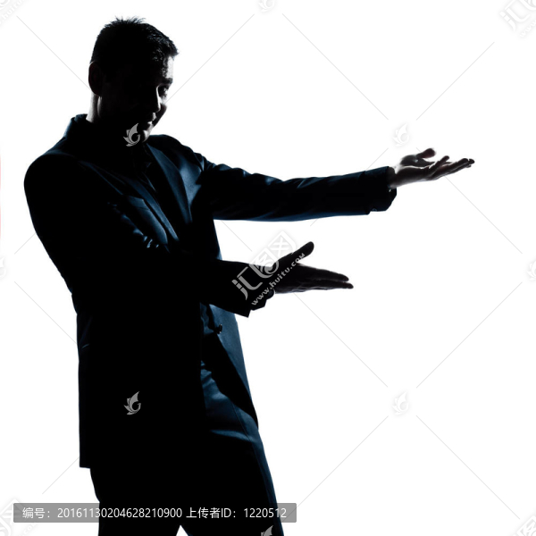 剪影男子肖像顯示指向空復(fù)制空間