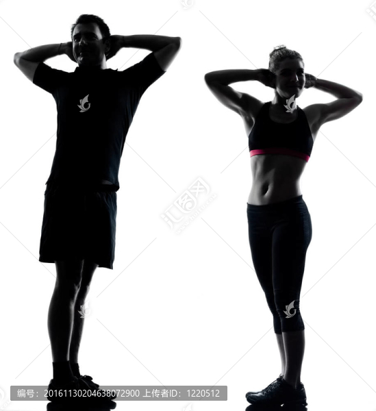 一對(duì)男女健身鍛煉
