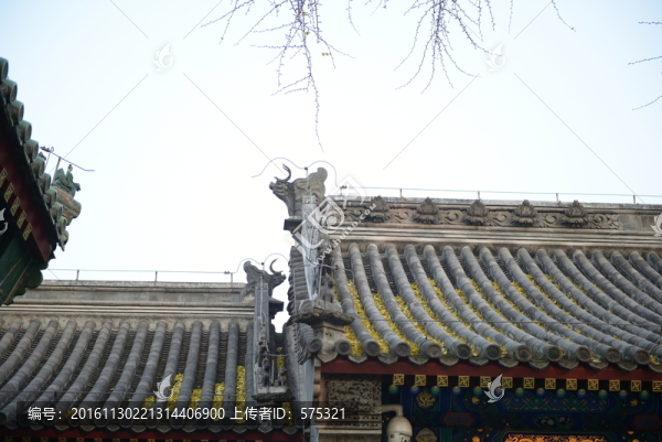 屋脊,飛檐,瑞獸