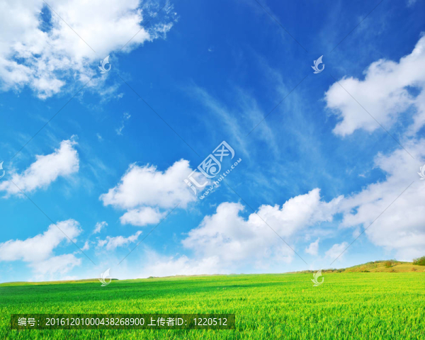 平原和深藍色的天空