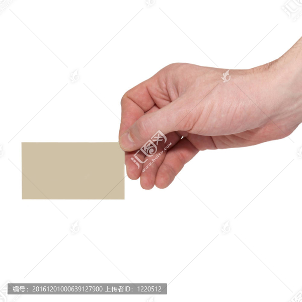 一只手上的灰色卡空白