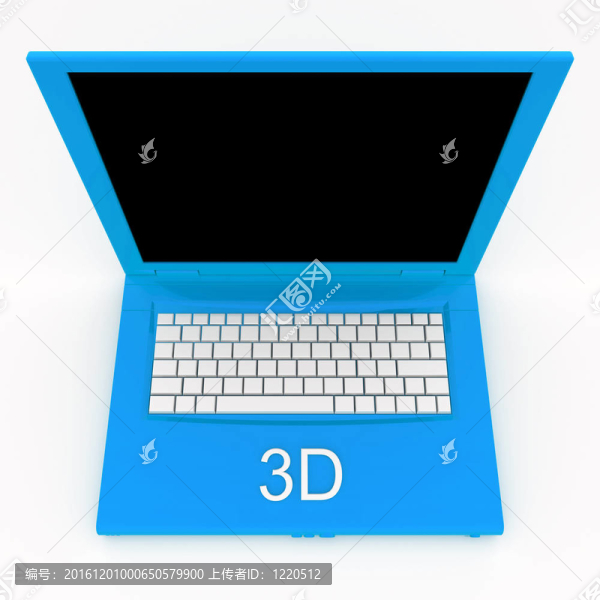 帶字3D的筆記本電腦