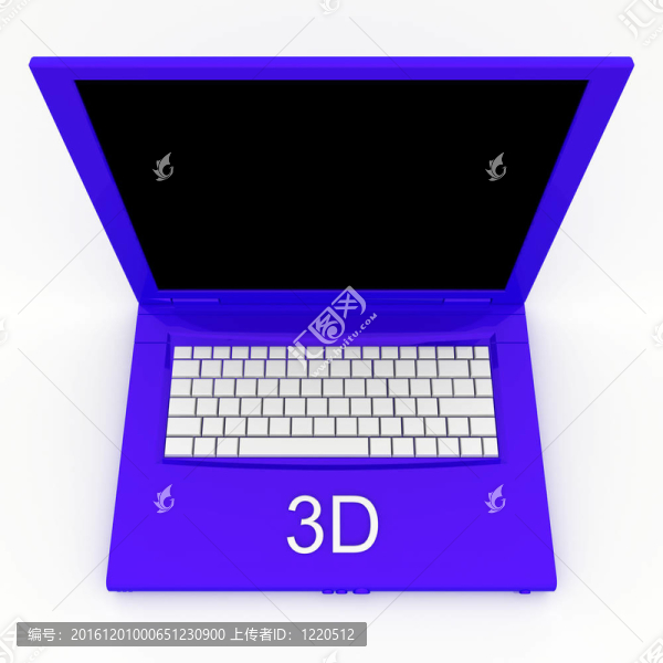 帶字3D的筆記本電腦