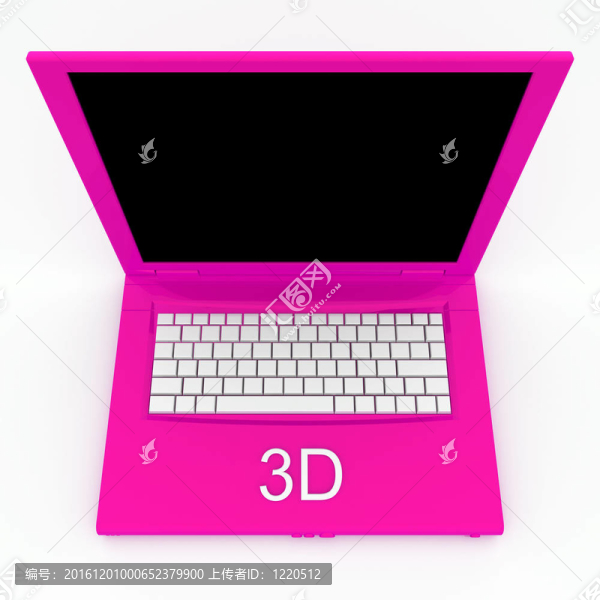 帶字3D的筆記本電腦