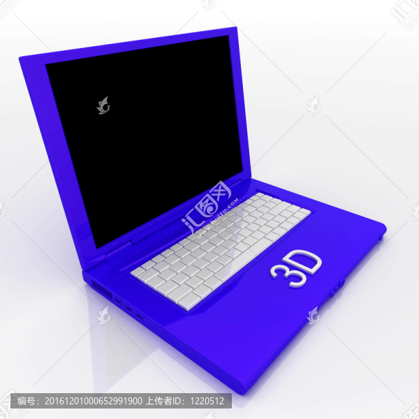 帶字3D的筆記本電腦