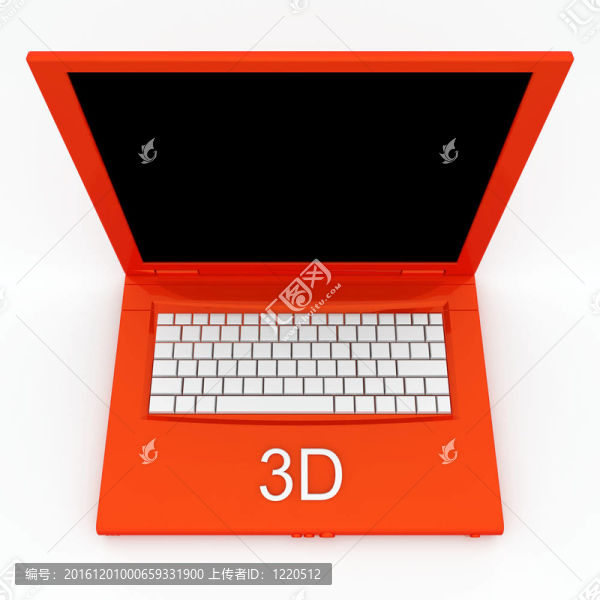 帶字3D的筆記本電腦