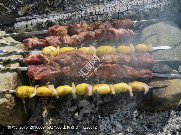 烤肉的篝火