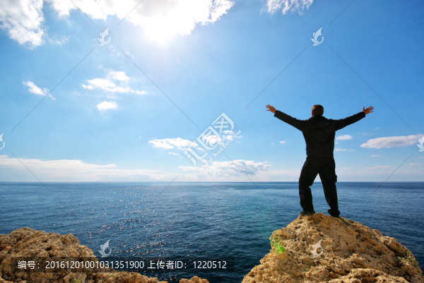 山頂上的人。