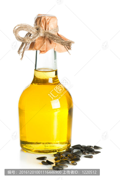 一瓶葵花籽油和種子