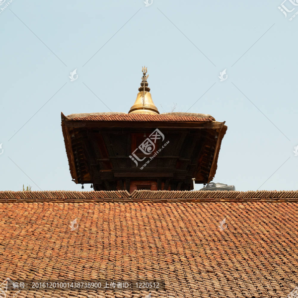 寺廟的屋頂baktaphur市；尼泊爾