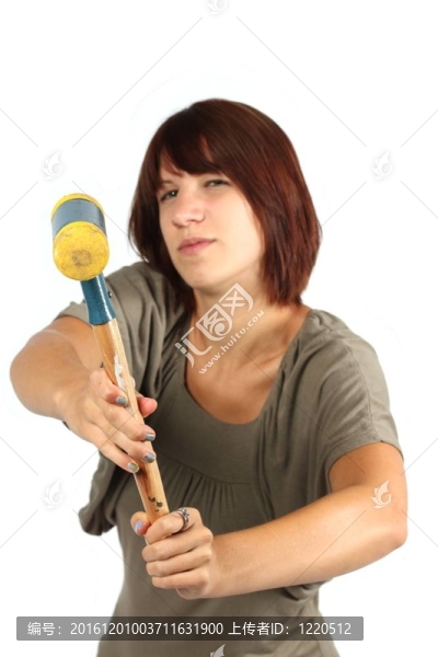女孩用錘
