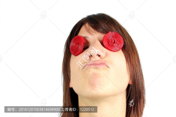 女孩用糖果
