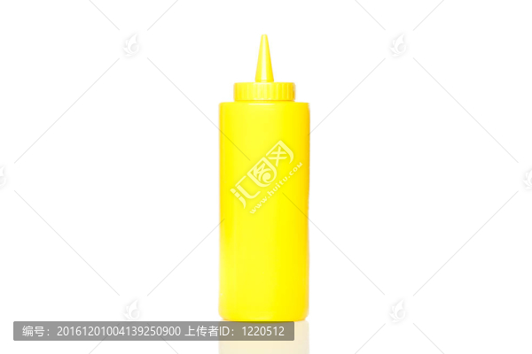 一瓶黃色的芥末瓶