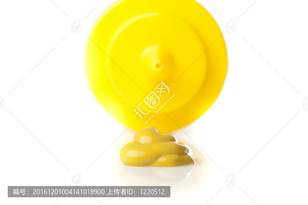 一瓶黃色的芥末瓶