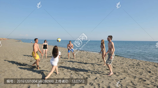 年輕人有興趣玩沙灘排球