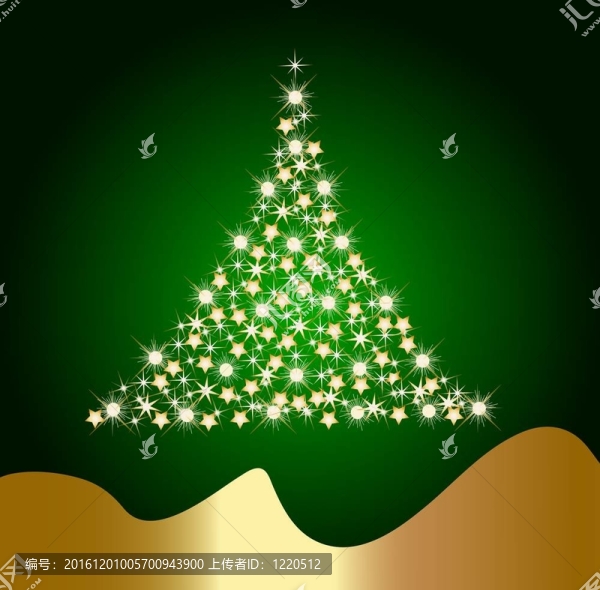 閃亮的金色圣誕樹