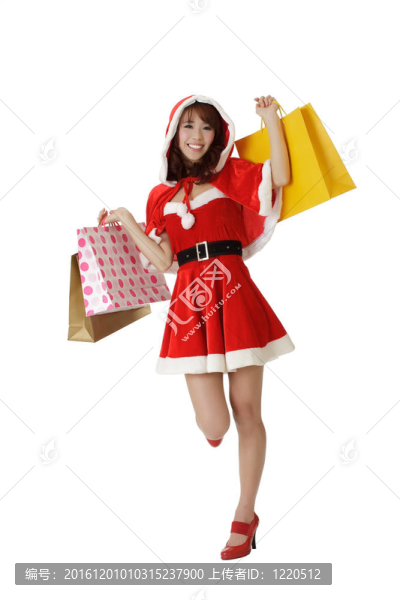 快樂(lè)購(gòu)物圣誕女人