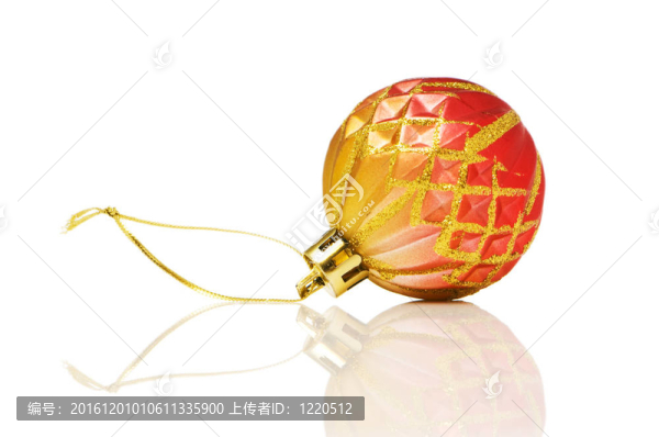 白色背景下的圣誕裝飾