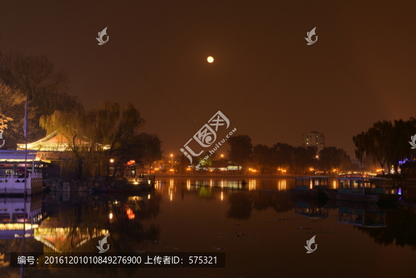 什剎海夜景,賞月