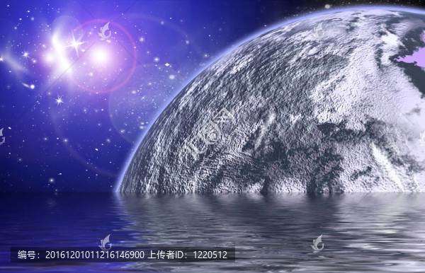 行星在水里反射的空間