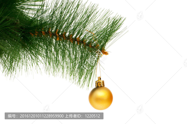 白色背景下的圣誕裝飾