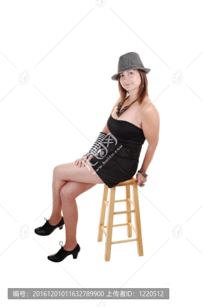 戴帽子的女士。