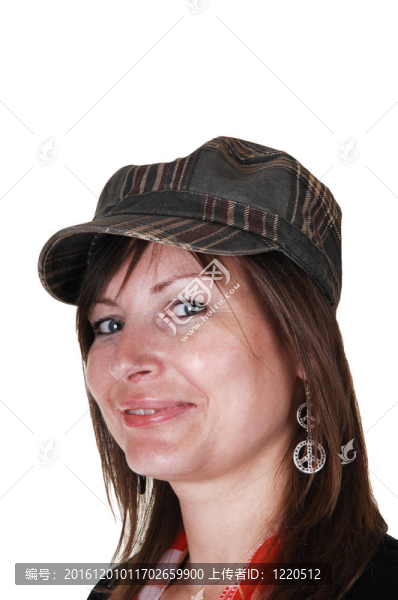 戴帽子的女士。