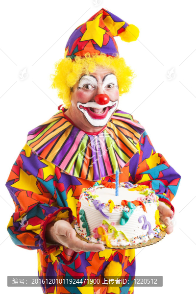 有生日蛋糕的小丑