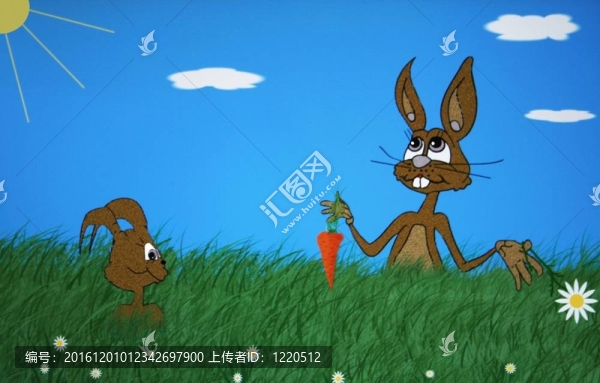 復活節(jié)兔子；手工繪制紋理