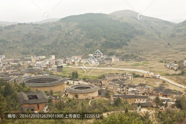 福建土樓從頂部看；中國(guó)