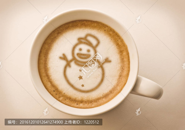 雪人在拿鐵咖啡