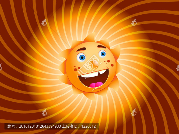微笑的太陽；孤立的