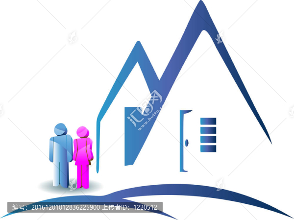 一對(duì)夫婦與一個(gè)新的房子標(biāo)志