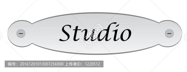 帶有演播室文本的門板