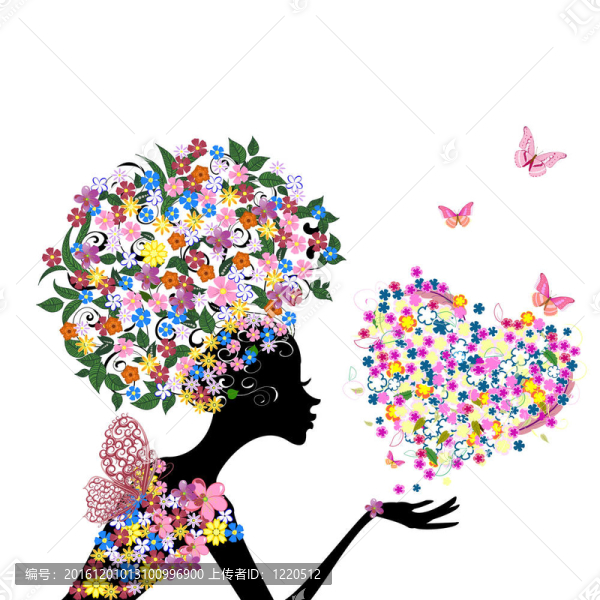 戴著情人節(jié)花的女孩