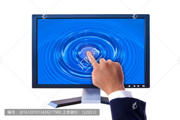 在平板屏幕上的手觸摸