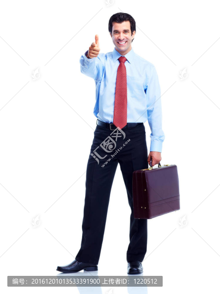 快樂英俊的商人。