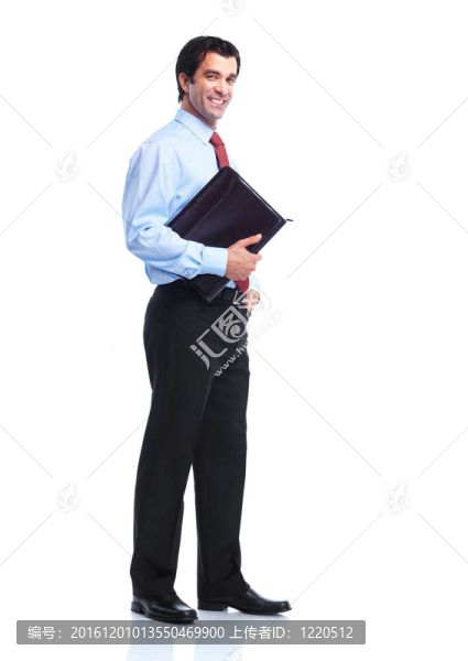 快樂英俊的商人。