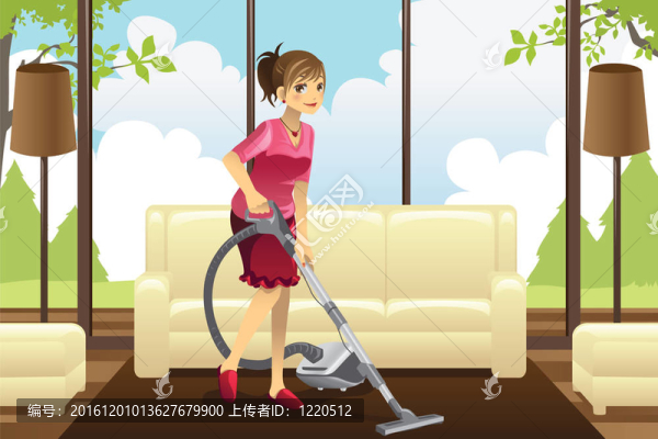 家庭主婦吸塵地毯