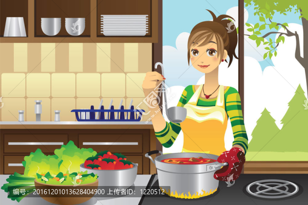 家庭主婦烹飪