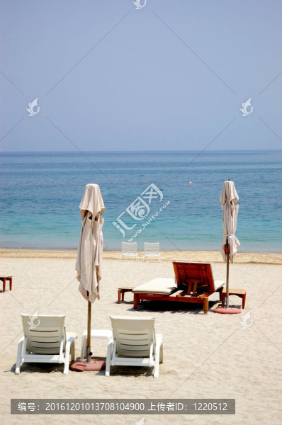 豪華酒店的海灘；Fujeirah；UAE