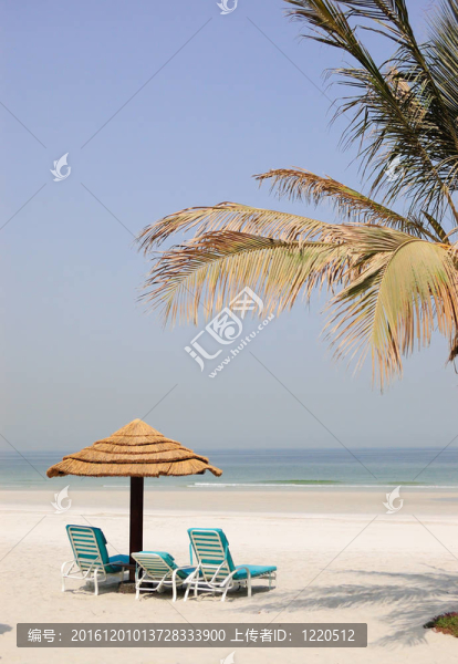 豪華酒店的海灘；阿吉曼；UAE