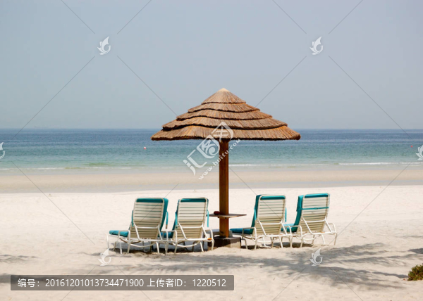 豪華酒店的海灘；阿吉曼；UAE