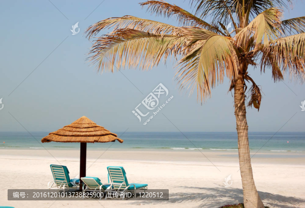 豪華酒店的海灘；阿吉曼；UAE