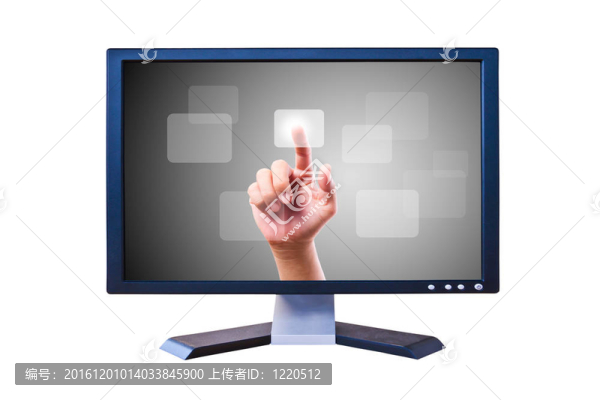 平板屏幕上的手推按鈕
