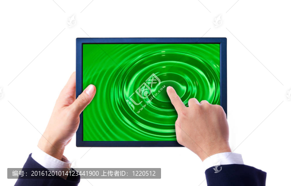 商務(wù)人士手觸摸觸摸板手