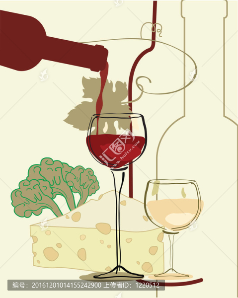 帶干酪的葡萄酒帶玻璃